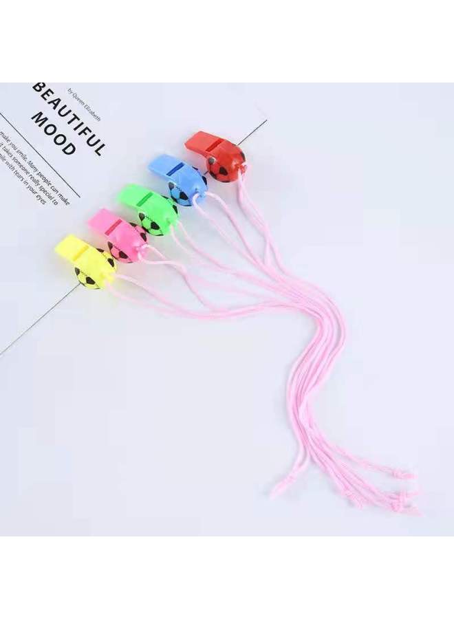 Sporting Goods Children With Rope Plastic Football Whistle World Cup Referee Send Rope-Color:Smiley - Image 4