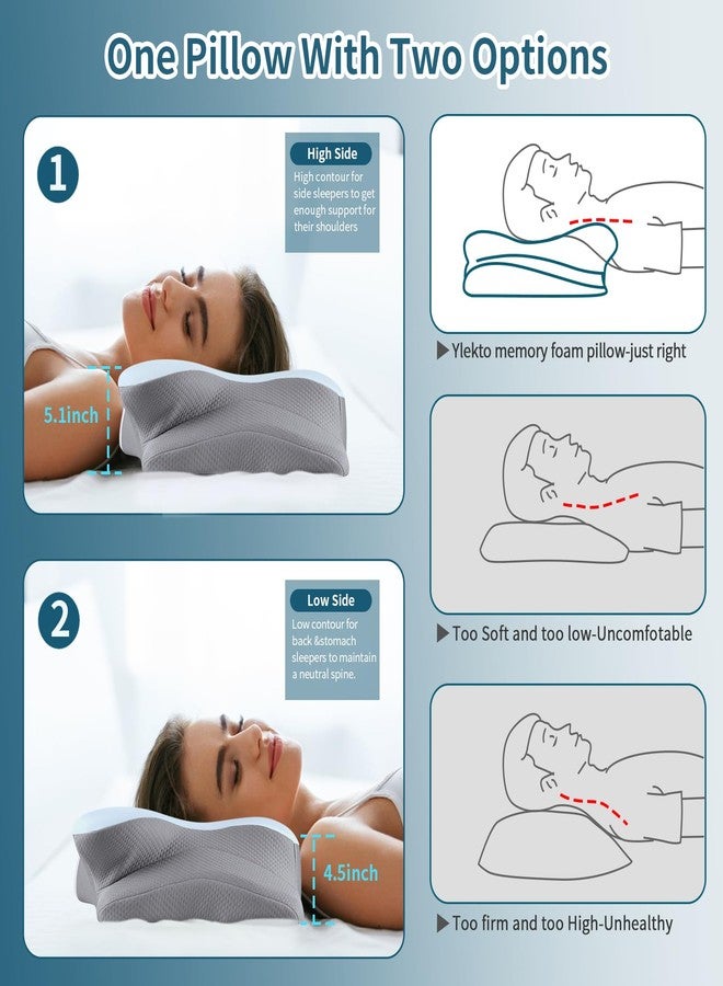 Tujami Cervical Neck Pillow for Pain Relief, Memory Foam Contour Orthopedic Pillow, Ergonomic Cooling Support Pillow for Side, Back & Stomach Sleepers, Comfort Bed Pillow for Sleeping - Image 5