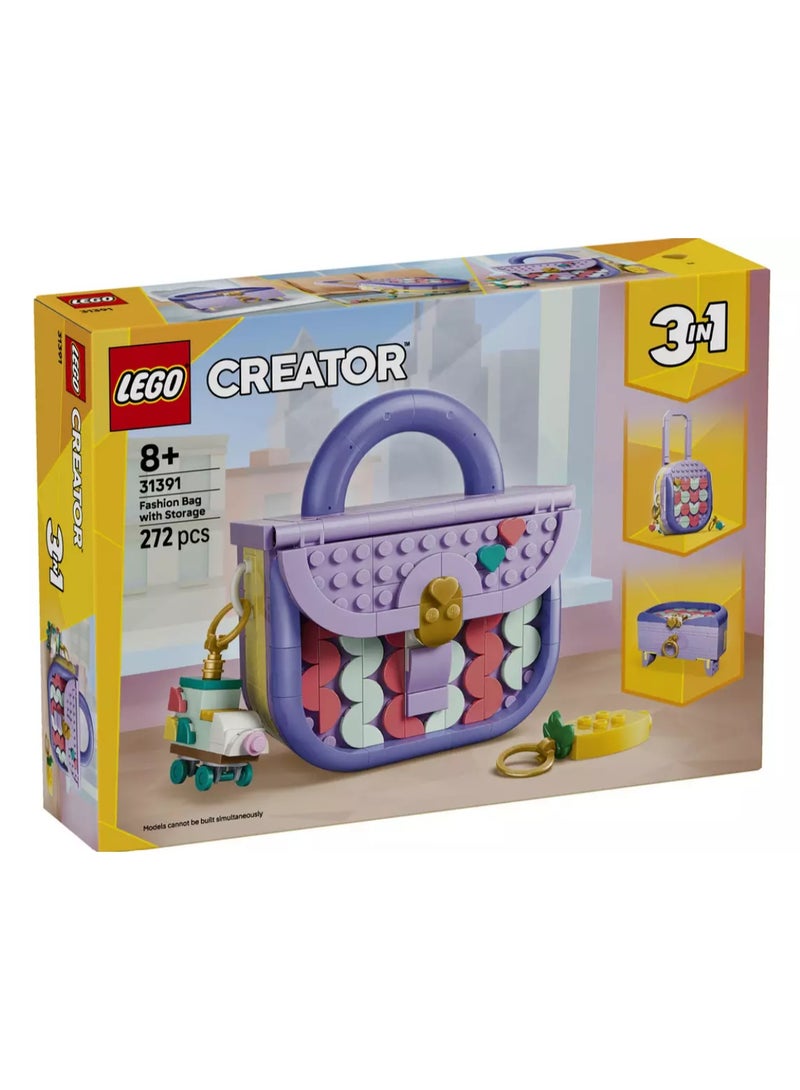 LEGO Creator 3 in 1 Art Fashion Bag with Storage Building Set - Image 1