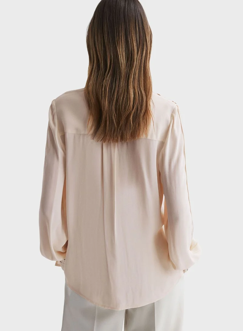 REISS Lace Detail Top