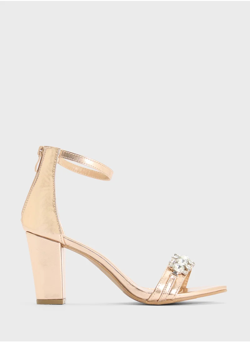ايلا High Heel Sandal With Embellished Strap