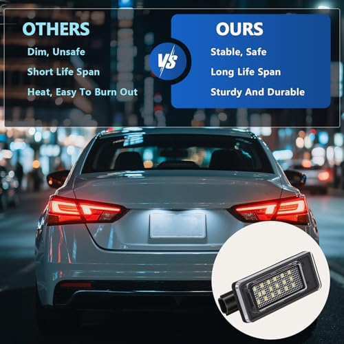 NFSpeeding License Plate Lights Rear Number Lamps Fit Altima Sentra Versa Rogue 26510-8990E Xenon White Rear Tag Light Kit Assembly 2Pcs - Image 4