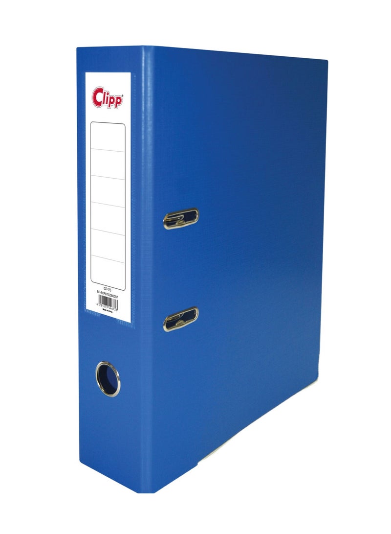 CLIPP 1-Piece Lever Arch Box File 75mm Spine Blue - Image 1