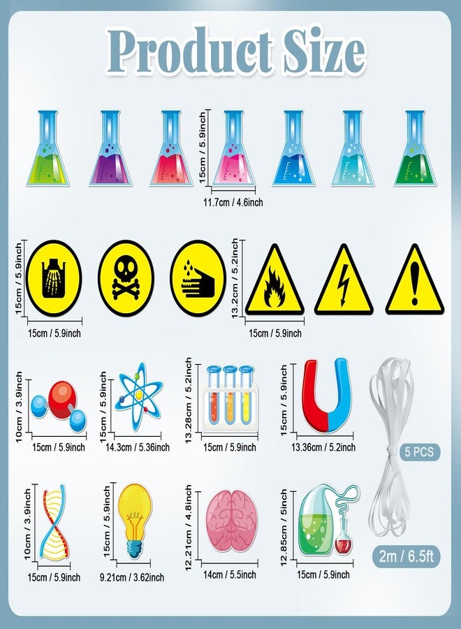 gisgfim مجموعة من 5 لافتات علمية من gisgfim، لتزيين فصول العلوم، ولافتات مختبر الكيمياء، وزينة حفلات منزلية، ومستلزمات حفلات أعياد ميلاد العلماء. - Image 2