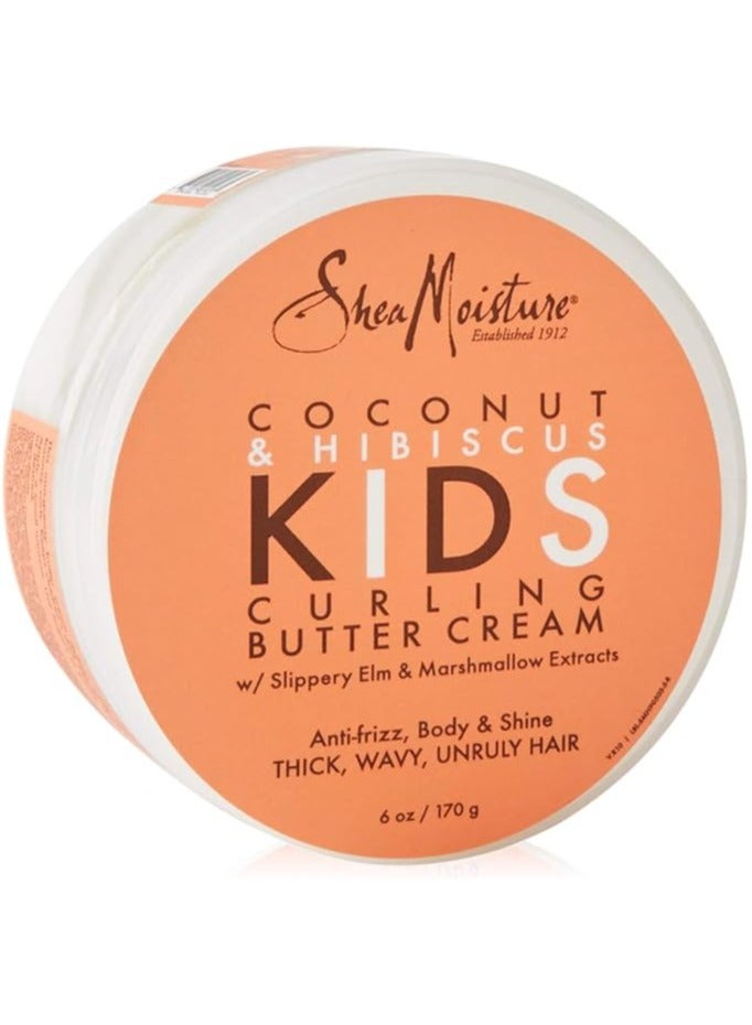 SheaMoisture, Kids Curling Butter Cream, Coconut & Hibiscus, 6 oz (170 g) - Image 1