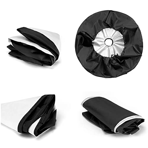 Foruidea Compass Sun Dial Black Spare Tire Cover with Backup Camera Hole Wheel Tire Cover Fit Trailer, RV, SUV and Many Vehicle 17inch - Image 5