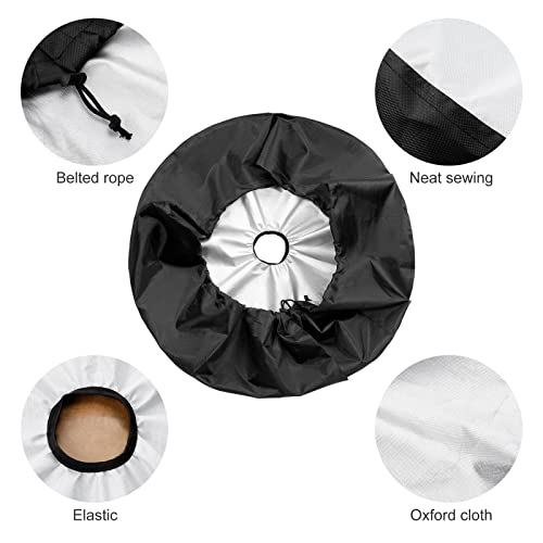 Foruidea Compass Sun Dial Black Spare Tire Cover with Backup Camera Hole Wheel Tire Cover Fit Trailer, RV, SUV and Many Vehicle 17inch - Image 4