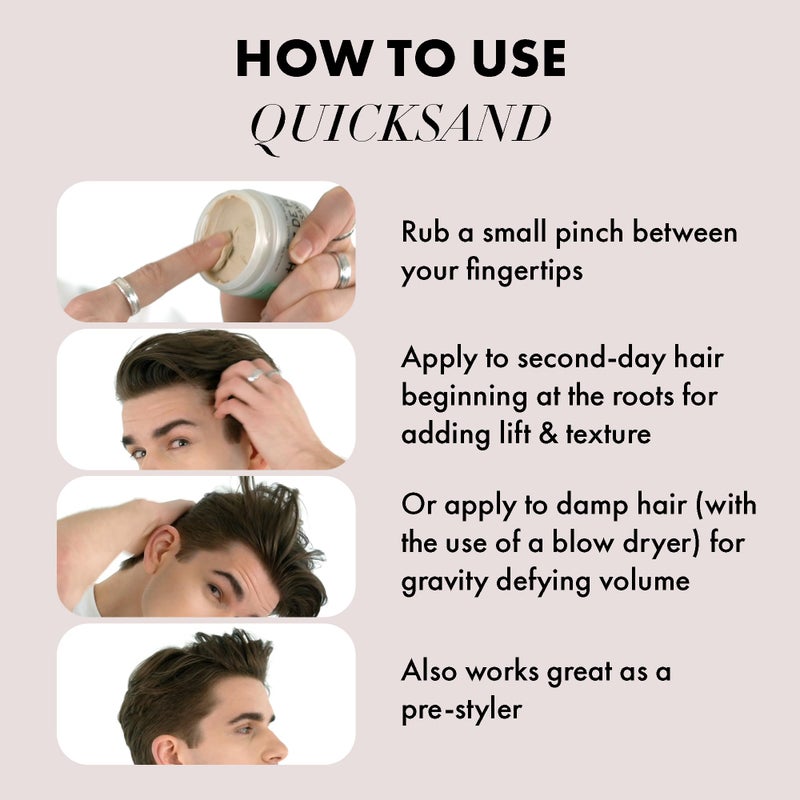 Hanz de Fuko Quicksand – Premium Men’s Hair Styling Wax & Dry Shampoo Combo – High Hold, Ultra Matte Finish – 2 oz. - Image 2