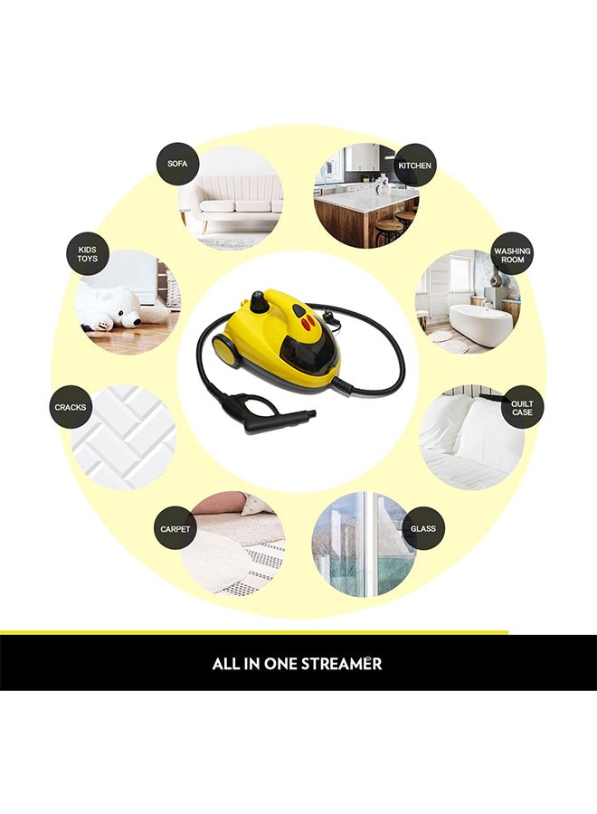 Portable Steam Cleaner with 14 Accessiores, Electric Household Steamer Chemical-Free Pressurized Cleaning for Most Floors, Counters, Appliances, Windows, Autos, and More