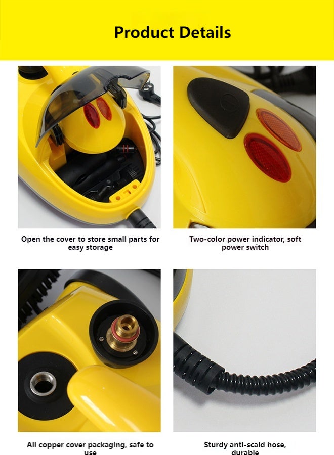 Portable Steam Cleaner with 14 Accessiores, Electric Household Steamer Chemical-Free Pressurized Cleaning for Most Floors, Counters, Appliances, Windows, Autos, and More
