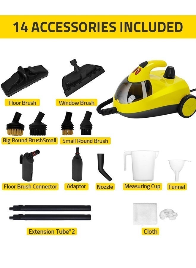 شاربدو منظف ​​بالبخار، منظف بالبخار سهل التثبيت للأثاث، سعة خزان 2 لتر، 2000 وات، ضغط بخار 5 بار لتنظيف المطبخ والحمام، يقتل 99.99% من الفيروسات والبكتيريا - Image 2