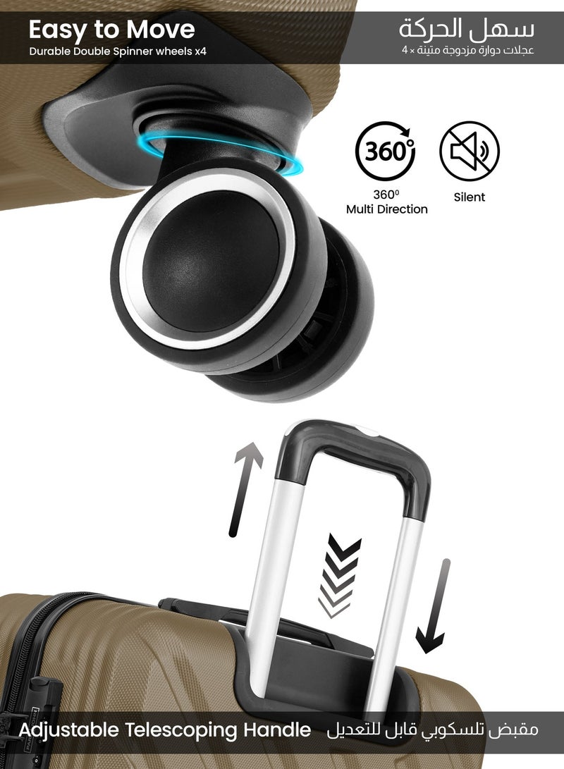 بارا جون حقيبة أمتعة أورورا واسطة الحجم (24  بوصة) مصنوعة من مادة ABS الصلبة مزودة بأربع عجلات دوارة وقفل - Image 3