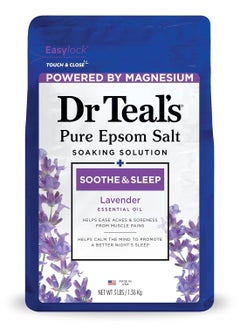 Dr Teal's Epsom Salt Soaking Solution, Soothe & Sleep, Lavender, 3lbs
