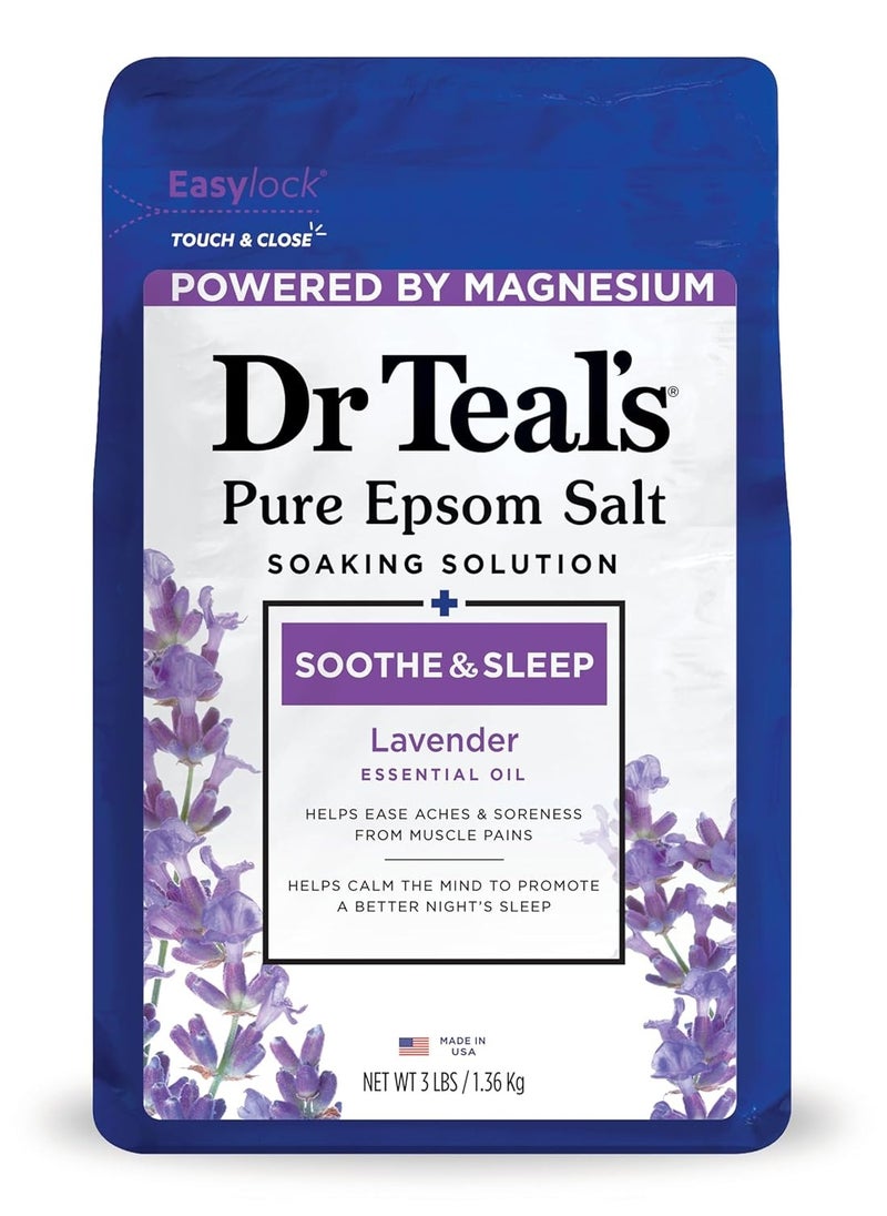 Dr. Teals - Dr Teal's Epsom Salt Soaking Solution, Soothe & Sleep, Lavender, 3lbs - Image 1