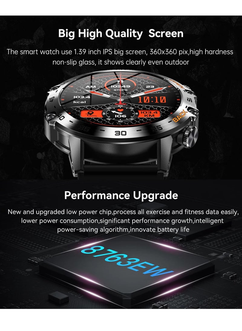 400mAh Sport Smart Watch, AMOLED Smart Watches for Men Smartwatches Bluetooth Calls with 1.39''HD Touch Screen, Smartwatch for Android iOS,5ATM Waterproof Fitness Watch with Blood Pressure/Heart Rate Monitor Black - pzsku/Z04115DB5AC47C7168B15Z/45/1741755102/8a222d2b-340b-4fb9-8775-6f62ede4d576