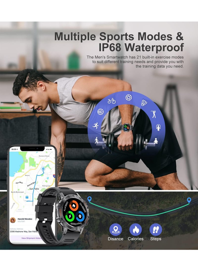 400mAh Sport Smart Watch, AMOLED Smart Watches for Men Smartwatches Bluetooth Calls with 1.39''HD Touch Screen, Smartwatch for Android iOS,5ATM Waterproof Fitness Watch with Blood Pressure/Heart Rate Monitor Black - pzsku/Z04115DB5AC47C7168B15Z/45/1741755238/32250107-4559-4555-824f-6b821918af17