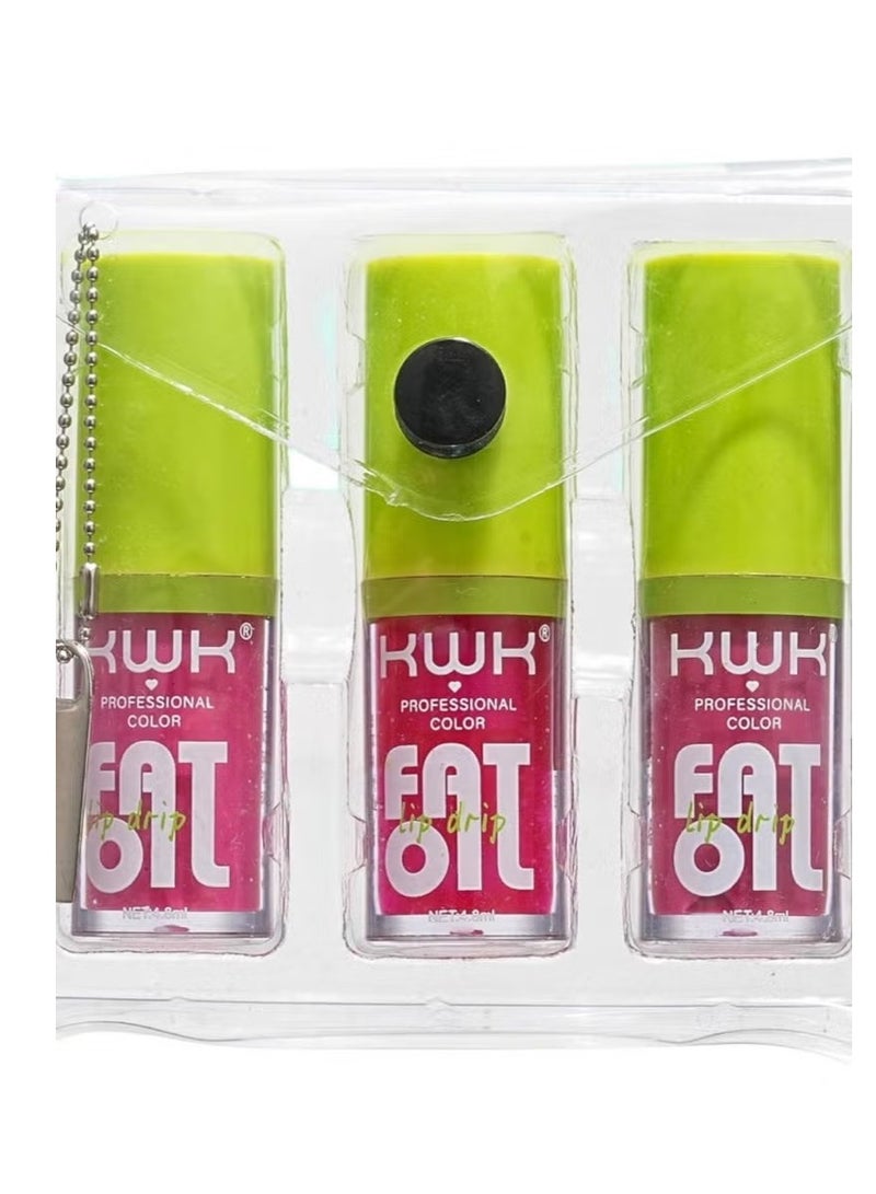 كيه دابليو كيه مرطب وملمع شفاه 3 قطع