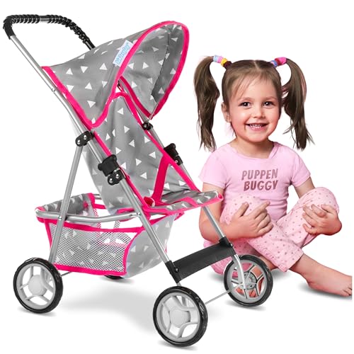 Kinderplay Baby Doll Stroller Pram for Girls Umbrella Stroller for Kids Lightweight Play Carriage for Ages 2 Years Baby Doll Accessories with Storage 2205Inch Handle Height Model KP0280S - Image 1