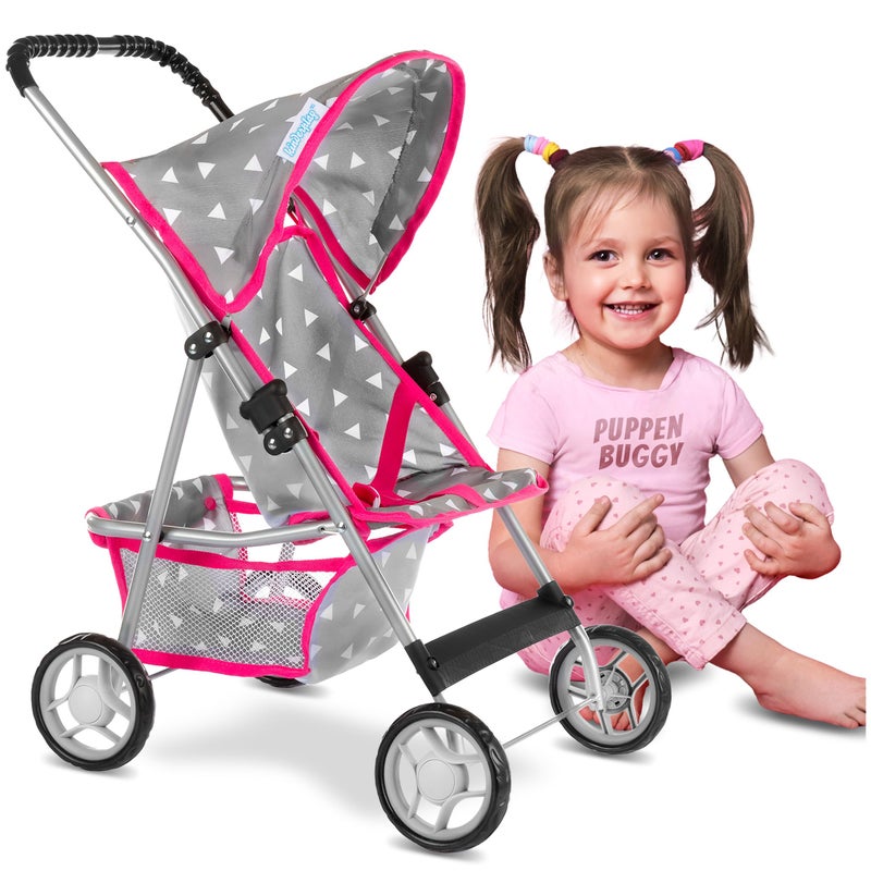 Kinderplay Baby Doll Stroller Pram for Girls Umbrella Stroller for Kids Lightweight Play Carriage for Ages 2 Years Baby Doll Accessories with Storage 2205Inch Handle Height Model KP0280S - Image 2