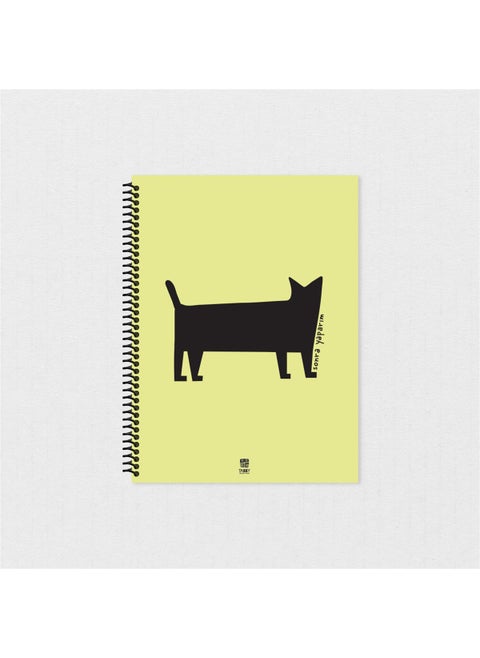 Handmade Black Cat Printed Notepad A4