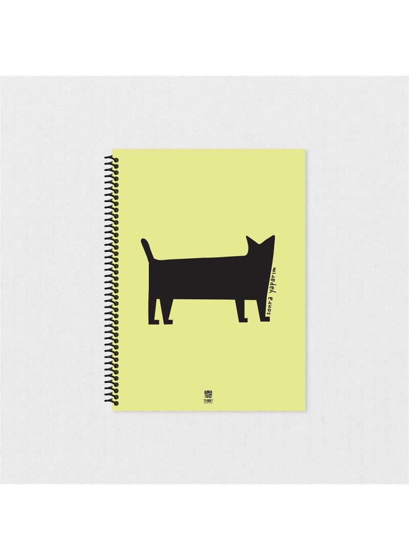 Handmade Black Cat Printed Notepad A4