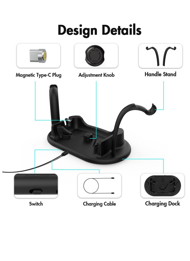 Generic Charging Dock for Oculus Quest 2, Touch Controller and Headset Placement Display Stand Contact Table Auto-attached USB-C Magnetic  - Image 5
