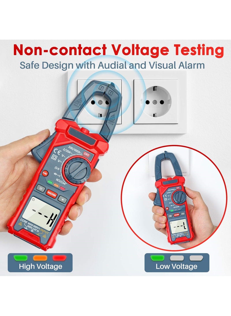 SYOSI - SYOSI Digital Clamp Meter, 2000 Counts Voltage Tester, Auto-ranging Clamp Meter for AC/DC Voltage, AC Current, Resistance, Capacitance, Continuity, Live Wire Test, Non-Contact Voltage Detection - Image 1