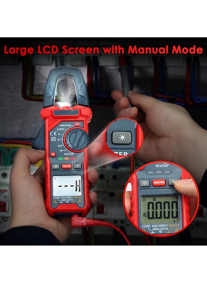 SYOSI - SYOSI Digital Clamp Meter, 2000 Counts Voltage Tester, Auto-ranging Clamp Meter for AC/DC Voltage, AC Current, Resistance, Capacitance, Continuity, Live Wire Test, Non-Contact Voltage Detection - Image 1