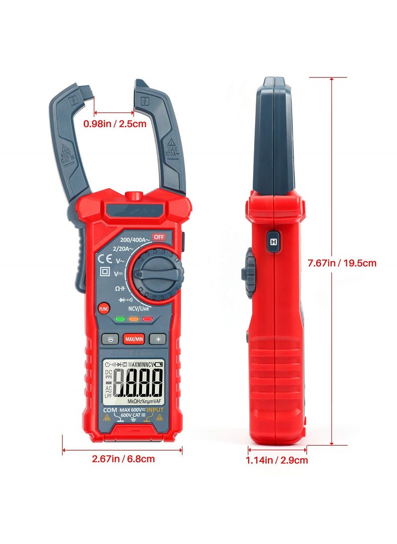 SYOSI - SYOSI Digital Clamp Meter, 2000 Counts Voltage Tester, Auto-ranging Clamp Meter for AC/DC Voltage, AC Current, Resistance, Capacitance, Continuity, Live Wire Test, Non-Contact Voltage Detection - Image 1