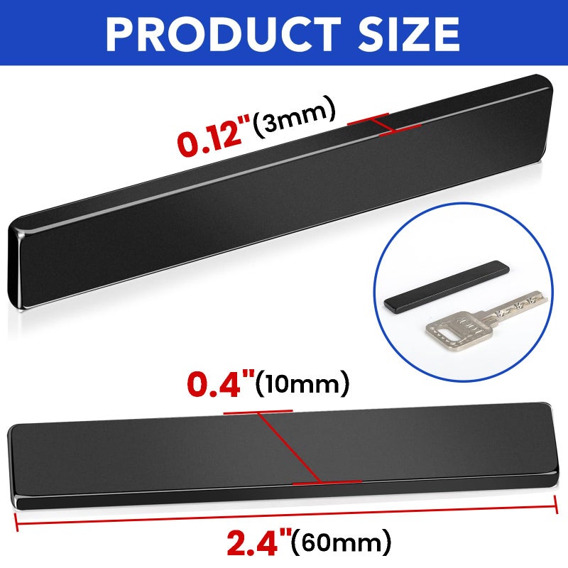 MIKEDE Neodymium Magnets, 5 Pack Black Super Strong Magnets Bar, Waterproof Heavy Duty Magnet with Adhesive Backing, Rare Earth Small Magnet Strips for Fridge, DIY, Craft, Science - 60x10x3 mm - Image 2