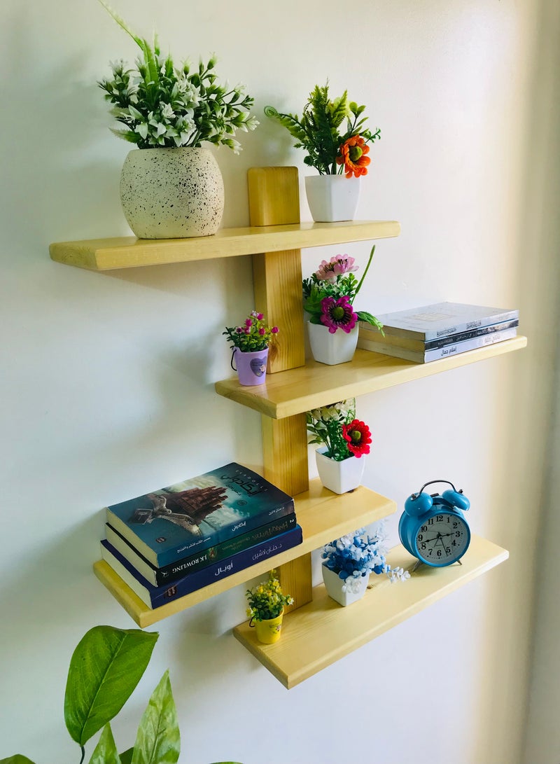 4 decorative shelves made of high-quality natural musky wood, insulated with more than one layer of service and transparent paint to preserve the quality, beauty and color of the natural wood, 50/40 cm  - Image 2