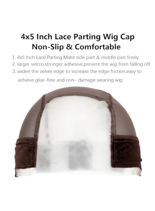 koskusder Lace Wig Caps for Women Wig Caps with Grip Band for Keeping Wigs in Place Glueless Wig Grip Cap with 4x5 Transparent Lace Wig Caps NonSlip Adjustable Elastic Headband 1pcsbrown - Image 3