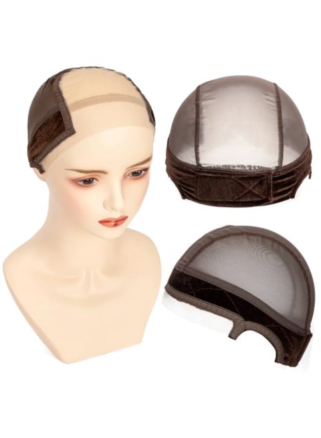 koskusder Lace Wig Caps for Women Wig Caps with Grip Band for Keeping Wigs in Place Glueless Wig Grip Cap with 4x5 Transparent Lace Wig Caps NonSlip Adjustable Elastic Headband 1pcsbrown - Image 1