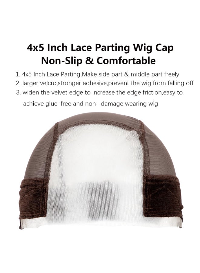 koskusder Lace Wig Caps for Women Wig Caps with Grip Band for Keeping Wigs in Place Glueless Wig Grip Cap with 4x5 Transparent Lace Wig Caps NonSlip Adjustable Elastic Headband 1pcsbrown - Image 4