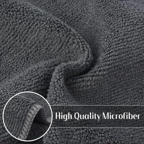 Showstopper Microfiber Cleaning Cloths for Kitchen & Home – Grey, Pack of 10, 30x30cm, 250 GSM, Ultra Soft, Streak-Free, Lint-Free, Washable Kitchen Towel, Dusting Cloth and Car Cleaning Cloths - Image 3