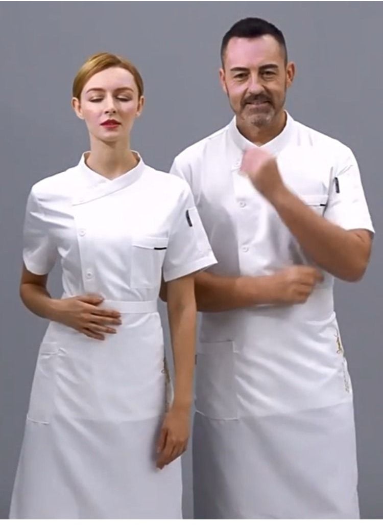 Gasin - Short Sleeve Chef Jacket Apron Set - Image 1