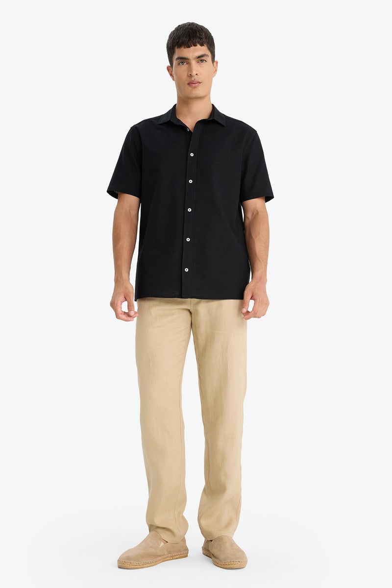DeFacto Black Man Regular Fit Polo Neck Cotton Short Sleeve Shirt Casual - Image 2