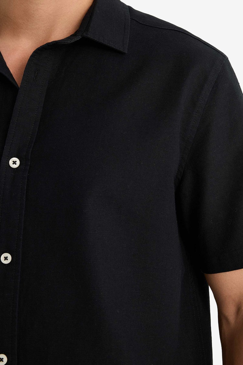 DeFacto Black Man Regular Fit Polo Neck Cotton Short Sleeve Shirt Casual - Image 5