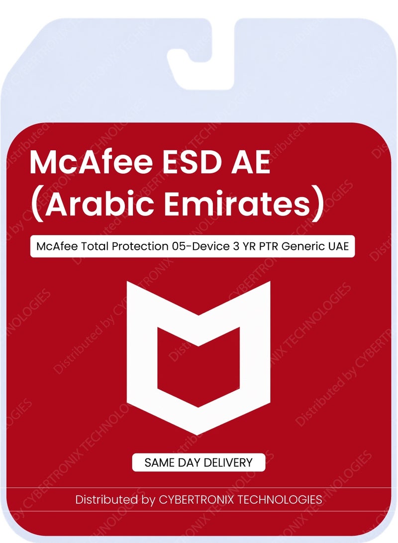 McAfee ESD AE  - McAfee Total Protection 05-Device 3 Year PTR Generic UAE | Digital License | Same Day Delivery