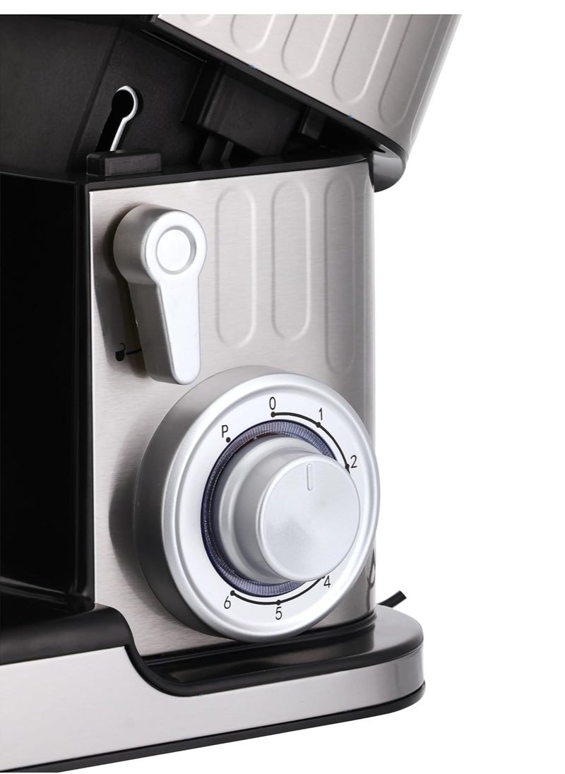 Black & White - Black & White 1300W 5.5L 6 Speed ​​Dough Mixer, Silver, SC-217 - Image 1