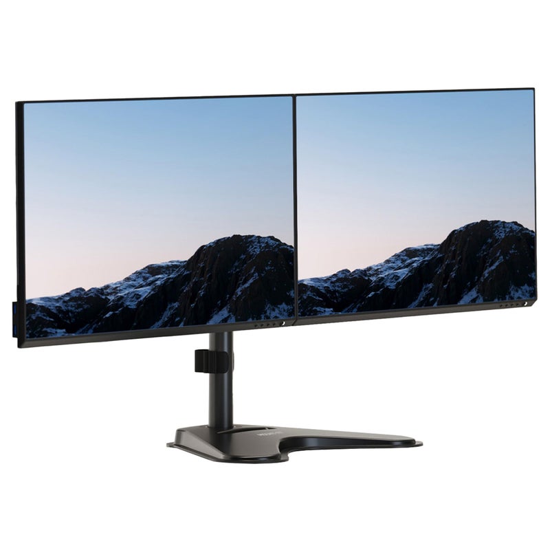 Mount-It! Dual Monitor Stand for Desk, Free Standing Monitor Mount for 2 Screens up to 32â€, Height Adjustable with Tilt, Swivel & Rotation, VESA 75x75 & 100x100 - Image 2