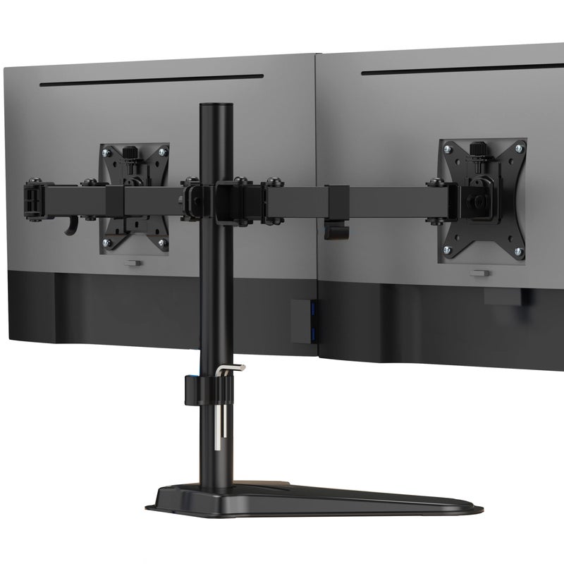 Mount-It! Dual Monitor Stand for Desk, Free Standing Monitor Mount for 2 Screens up to 32â€, Height Adjustable with Tilt, Swivel & Rotation, VESA 75x75 & 100x100 - Image 1