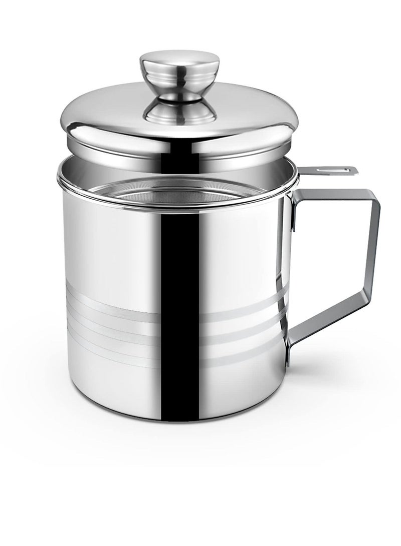 Y&D 1.2L Oil Strainer Container  Stainless Steel Kitchen Cooking Storage Pot Grease Keeper with Detachable Fine Mesh Filter  - Image 2