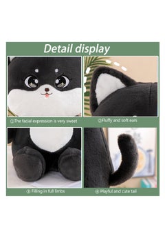 SYOSI Black Cat Plush, Lovely Cat Stuffed Animal Cat Plushie Pillow for Hugging Plush Squishy Pillow Toy for Kids (9.8")  - Image 2