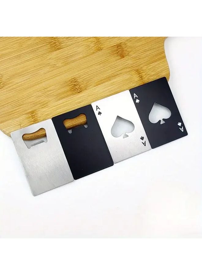 فتاحة زجاجات من الفولاذ المقاوم للصدأ بلون فضي بتصميم الآس البستوني - أداة متينة لطاقم الخدمة - Image 2