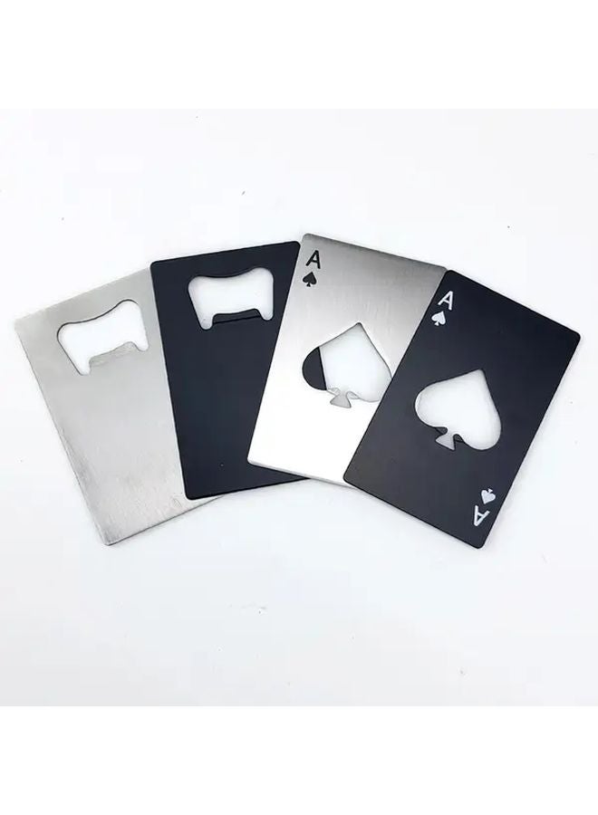 فتاحة زجاجات من الفولاذ المقاوم للصدأ بلون فضي بتصميم الآس البستوني - أداة متينة لطاقم الخدمة - Image 3