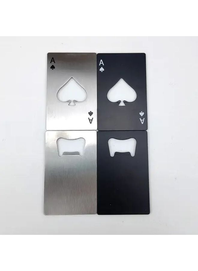 فتاحة زجاجات من الفولاذ المقاوم للصدأ بلون فضي بتصميم الآس البستوني - أداة متينة لطاقم الخدمة - Image 5