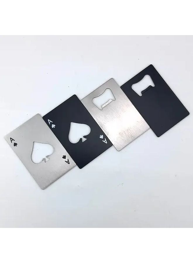 فتاحة زجاجات من الفولاذ المقاوم للصدأ بلون فضي بتصميم الآس البستوني - أداة متينة لطاقم الخدمة - Image 4