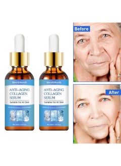 2 Pcs Anti-Aging Collagen Serum Suitable For All Skin Fade Dark Spot Removal Pigment Melanin Correcting Nourishing Brighten Face Skin Care Essence