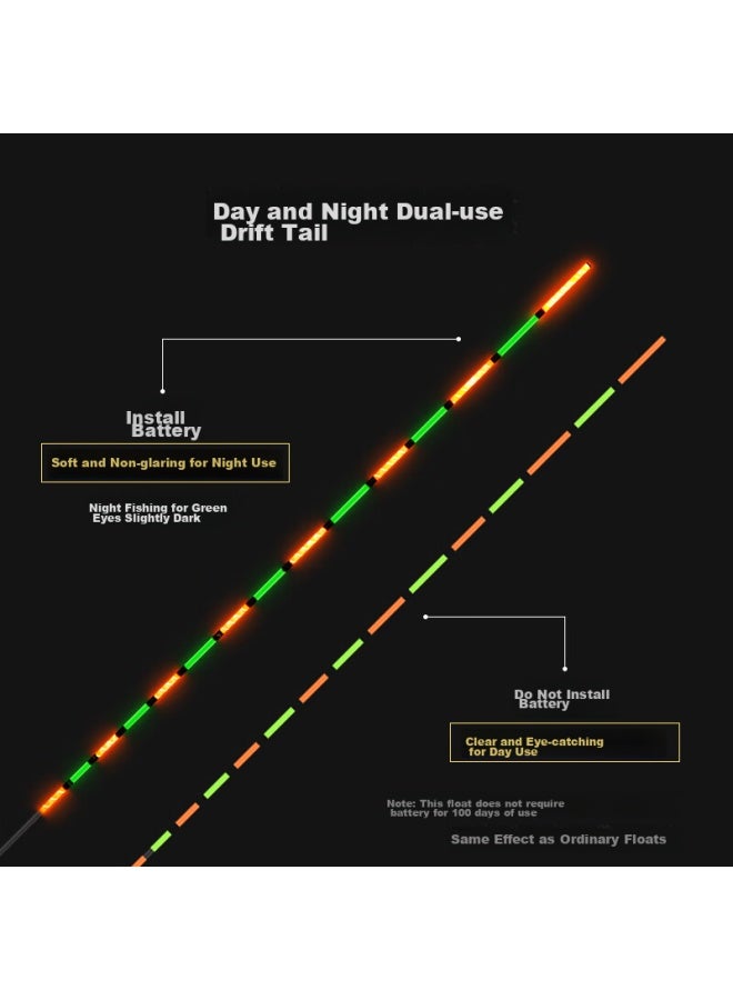 Folk Artists Folk Artist Matte Luminous Night Glowing Black Pit Extended Thickened Striking Day And Night Dual-use Electronic Float For Carp Fishing Big Fish Float  - Image 5